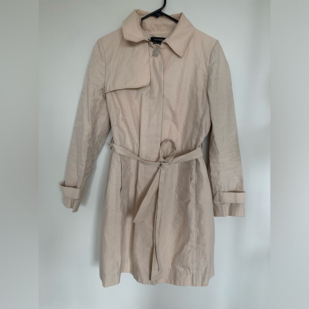 Club Monaco light trench coat belted Medium